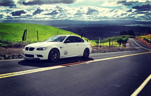 Picture clouds, tuning, Road, BMW, White, E92