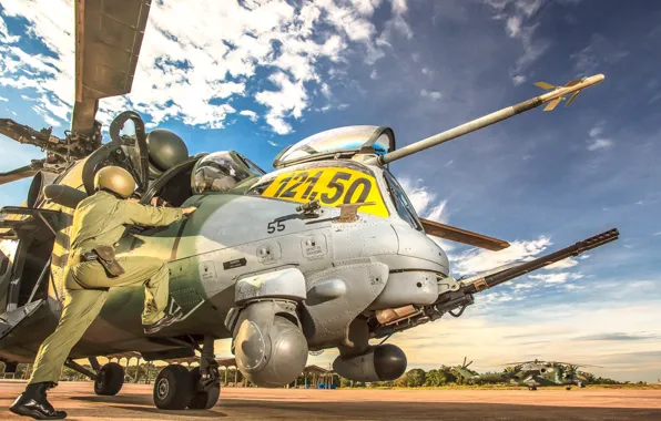 Picture weapons, helicopter, the airfield, AH-2 Sabre, Mi-35M