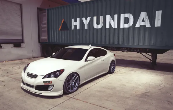 Picture white, coupe, white, hyundai, Hyundai, genesis, Genesis