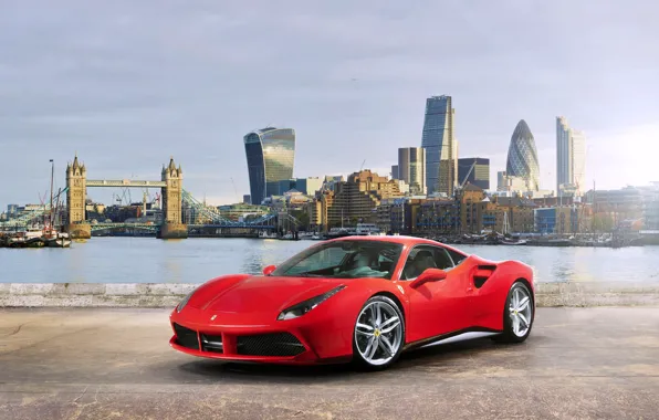 Picture red, Ferrari, supercar, Ferrari, 2015, 488 GTB