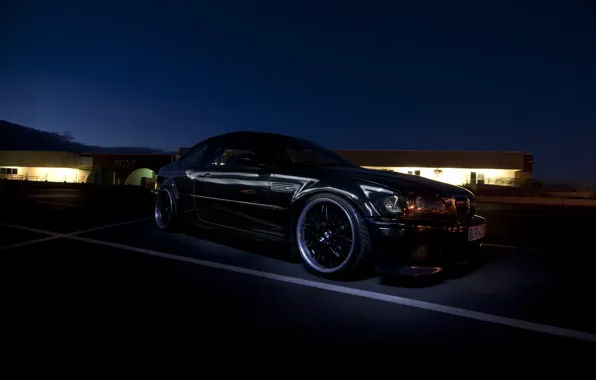 Picture night, tuning, BMW, BMW, black, black, tuning, E46