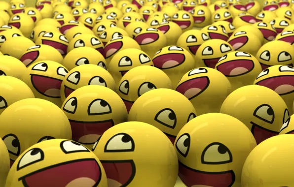 Picture yellow, balls, smiles
