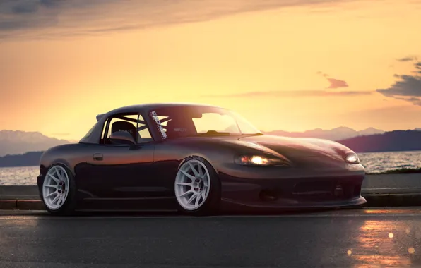 Picture sunset, tuning, car, Mazda, stance, mazda mx5