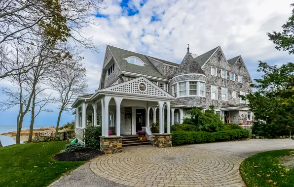 Picture luxury villa, Cape Cod, Cohasset, style home with Victorian influence, Kingsview