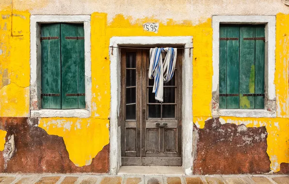 Picture house, Windows, the door, Italy, Italy, Burano, Burano