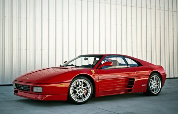 Picture red, wall, red, wall, Ferrari, Ferrari 348
