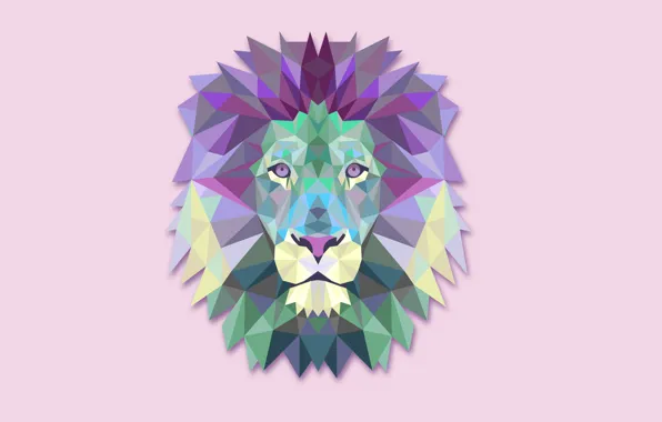 Picture abstraction, minimalism, Leo, light background, lion