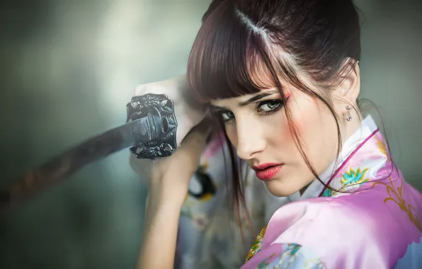 Picture sword, Susan Coffey, green-eyed, Oriental style