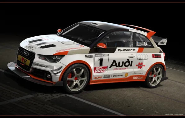 Picture sport, tuning, the audi a1 quattro, 3d drawing