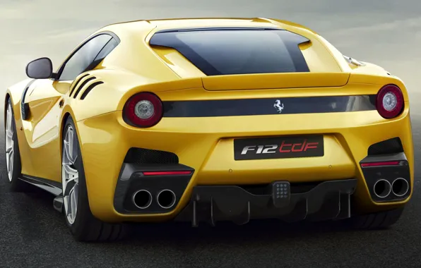 Picture Ferrari, Background, Ferrari, Yellow, Back, F12TDF