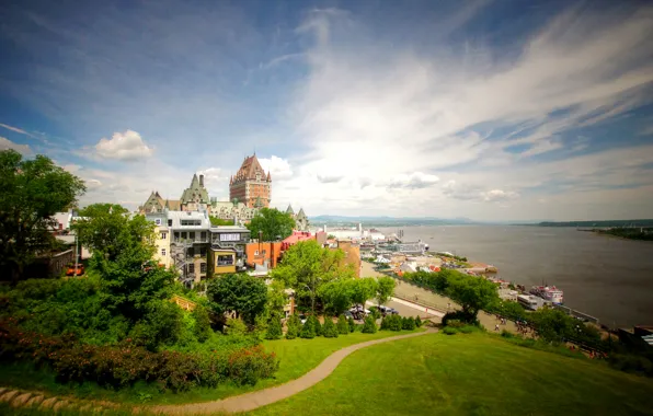 Picture landscape, river, coast, home, Canada, Quebec
