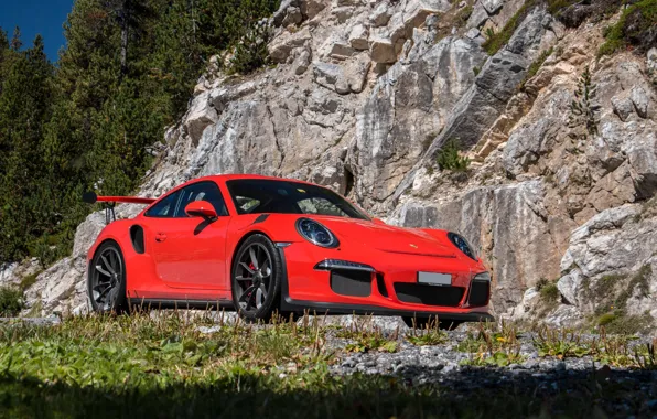 Picture 911, Porsche, rock, Red, GT3, 2015