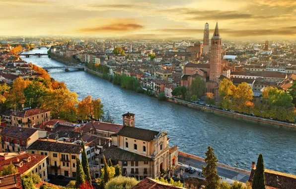 Picture bridge, the city, river, building, Italy, river, Italy, the urban landscape, a city, city landscape, …