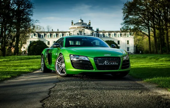 Picture the sky, trees, green, house, green, Audi, audi