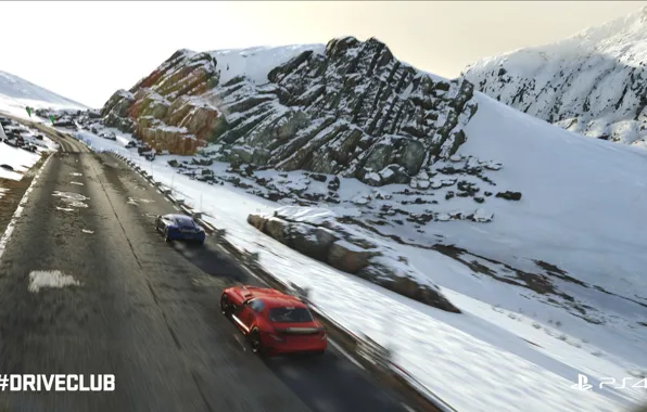 Picture snow, mountains, machine, Driveclub
