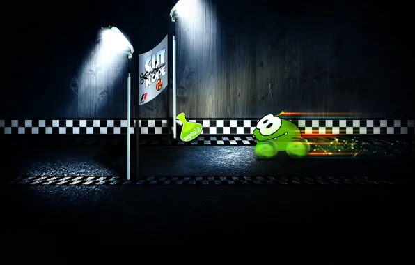 Picture green, small, monster, Formula 1, Cup, character, Formula 1, Cut the Rope, minimalism., Amateur, part, …