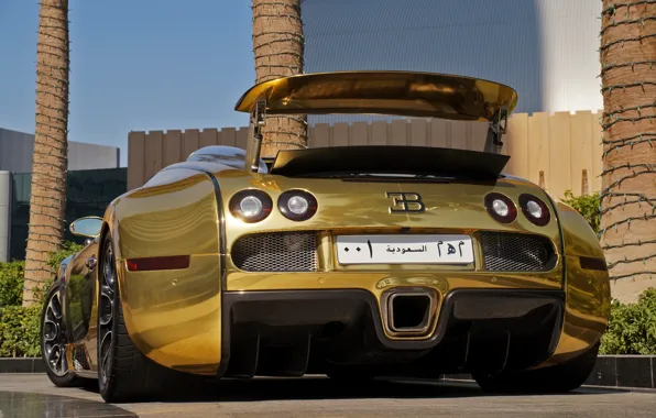 Picture Bugatti, Veyron, Gold, Supercar, Supercar, Vitesse, Gold