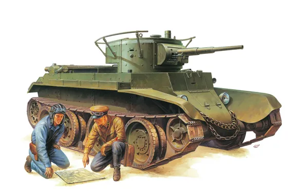 Picture figure, tank, Soviet, tankers, easy, BT-7