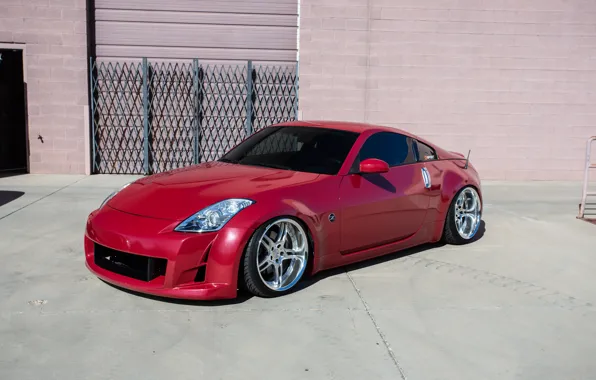 Picture nissan, red, wheels, 350, hrom