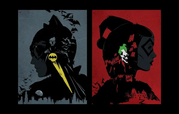 Picture Batman, Joker, DC Comics, Catwoman, Harley Quinn