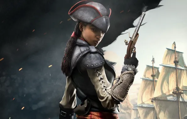 Picture girl, pirate, assassin, Assassin's Creed IV: Black Flag, Evelyn