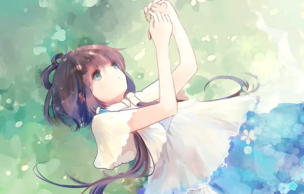 Picture girl, flowers, nature, art, pendant, lies, chain, vocaloid, Vocaloid, luo tianyi, wishtakeme, aki