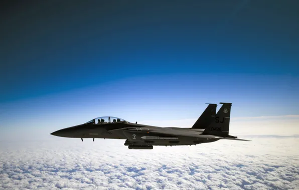 Picture Clouds, Sky, Horizon, F-15E Strike Eagle, Pilot, U.S. Air Force, Co-Pilot
