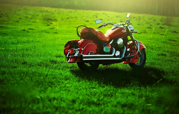 Picture greens, Motorcycle, lawn