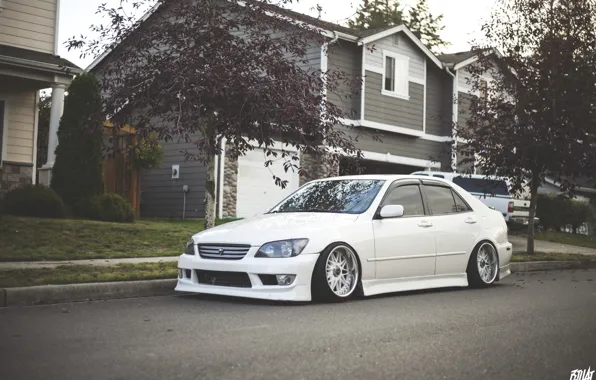 Picture turbo, lexus, white, japan, toyota, jdm, tuning, low, height, is200, stance