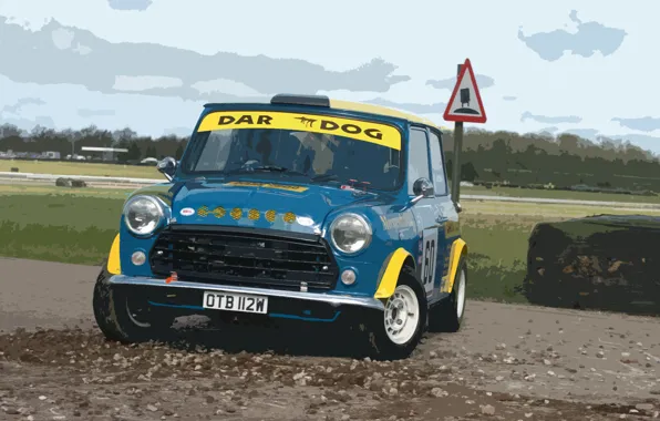 Picture Blue, Mini Cooper, Photoshop, WRC, Rally, MINI, The front, Mini Cooper