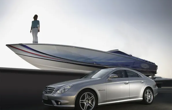 Picture Girl, Boat, Mercedes