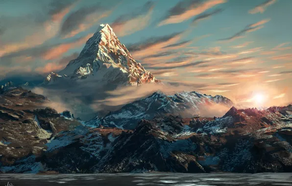 Picture Art, The hobbit, The lonely mountain, Erebor