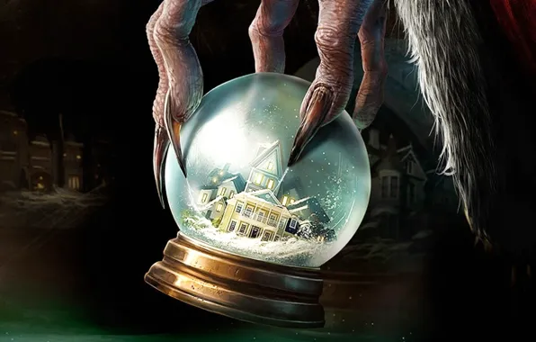 Picture nails, fingers, crystal ball, krampus