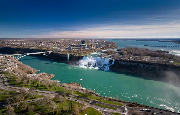 Picture bridge, river, Canada, panorama, Ontario, Niagara falls