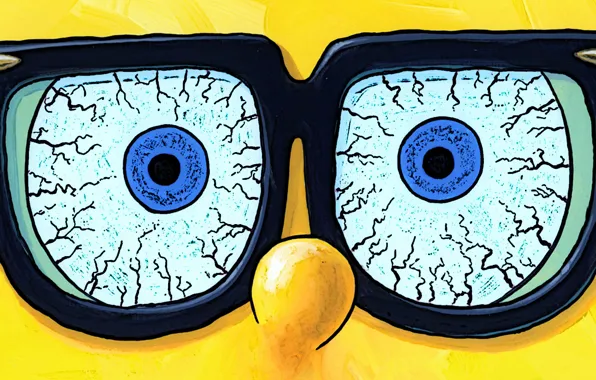Picture eyes, look, glasses, sponge, spongebob