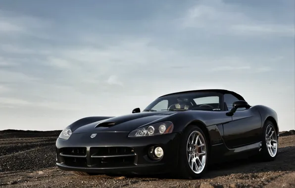 Picture style, black, lights, tuning, drives, Dodge Viper, American, double, sports car, Dodge Viper