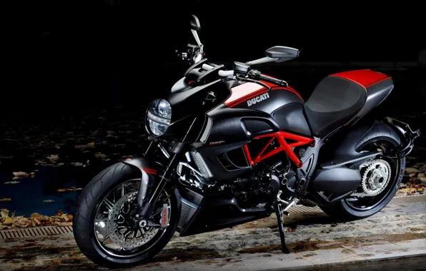 Picture Motorcycle, the dark background, Ducati Diavel, $25000