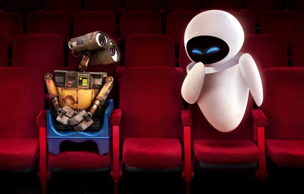 Picture red, chair, Wall-e, cinema, Eva