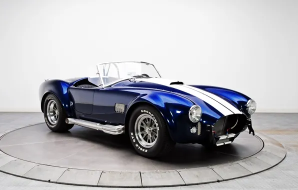 Picture Shelby, blue, white stripes, AC Cobra