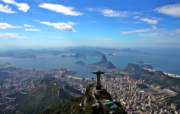 Picture landscape, mountains, the ocean, coast, panorama, Bay, Brazil, megapolis, Rio de Janeiro, Rio de Janeiro, …