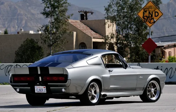 Picture background, sign, Mustang, Ford, GT500, Ford, Mustang, Eleanor, rear view, Muscle car, Muscle car, Eleanor