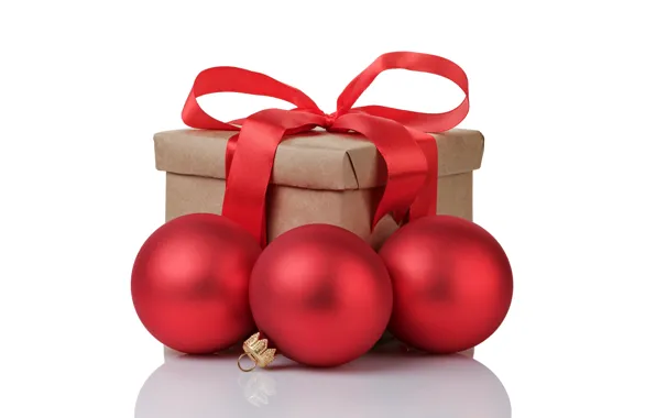 Picture gift, balls, New Year, Christmas, Christmas, balls, box, gift