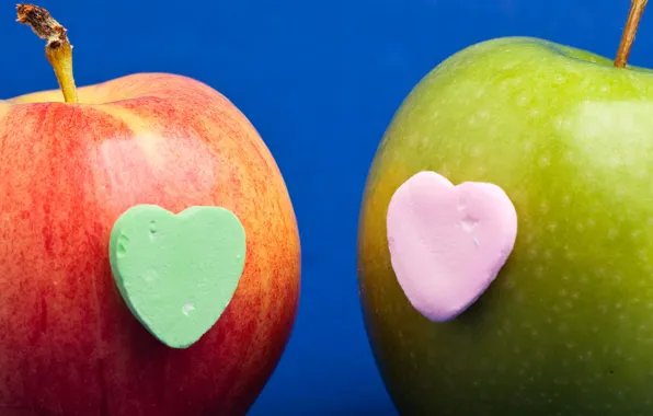 Picture heart, apple, Apple, fruit, heart