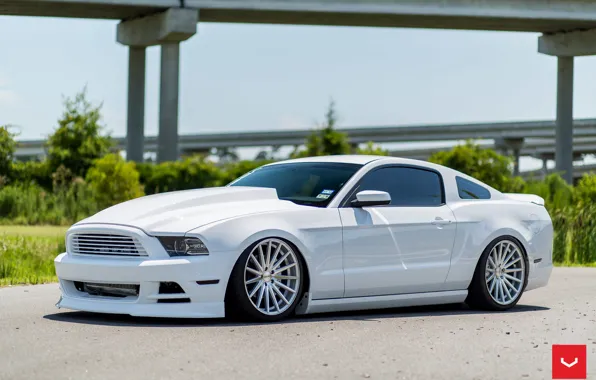 Picture mustang, white, ford, vossen