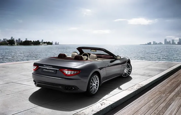 Picture sea, Maserati, Italy, convertible, top, back, main, Maserati, main_backtarga