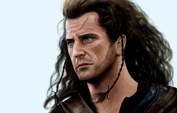 Picture the film, male, brave heart, William Wallace. Mel Gibson