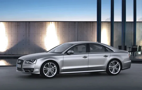 Picture Audi, Audi, Machine, Grey, Sedan, Car, Side view