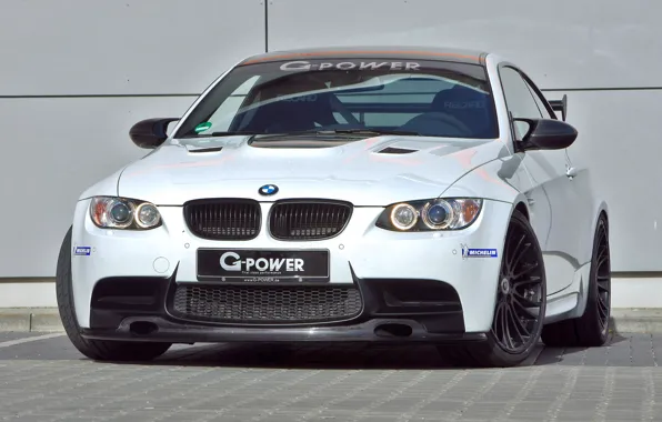 Picture white, wall, BMW, BMW, wall, white, g-power, e92