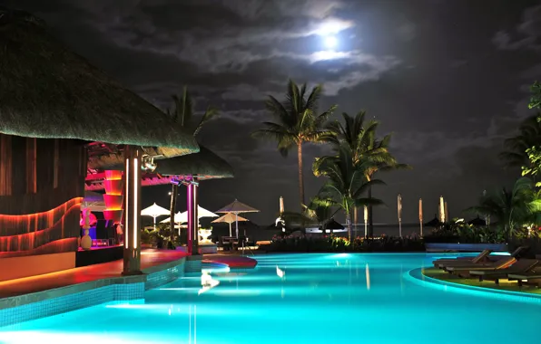 Picture the sky, water, Palma, the moon, pool, backlight
