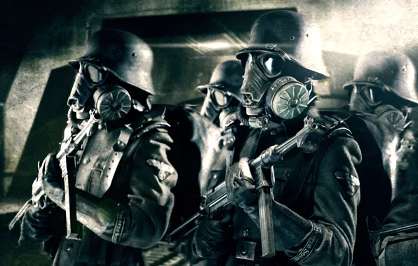 Picture Mask, Pearls, Uniform, MP 40, Nazi, Iron sky, SS troopers